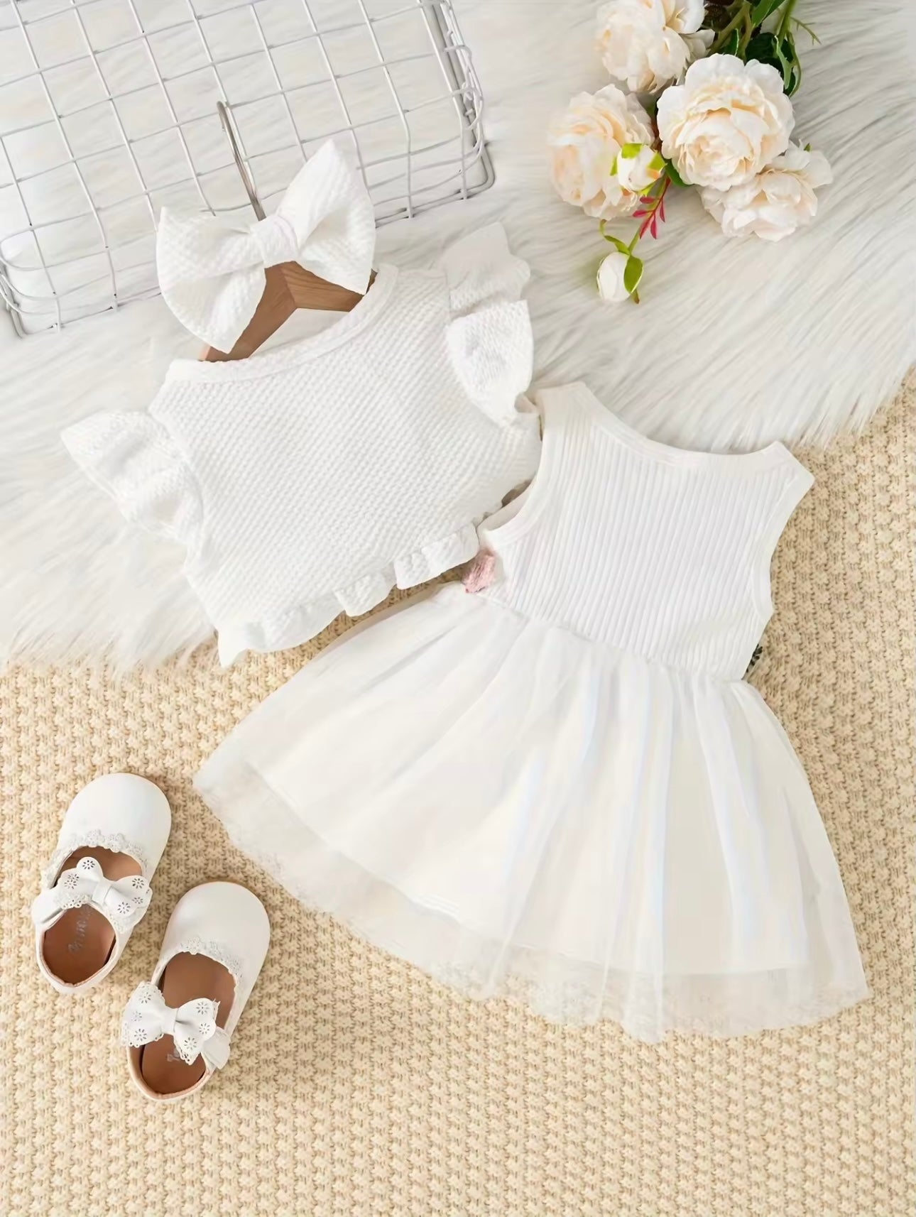 Floral Elegance Set – Dress & Accessories for Baby Girl